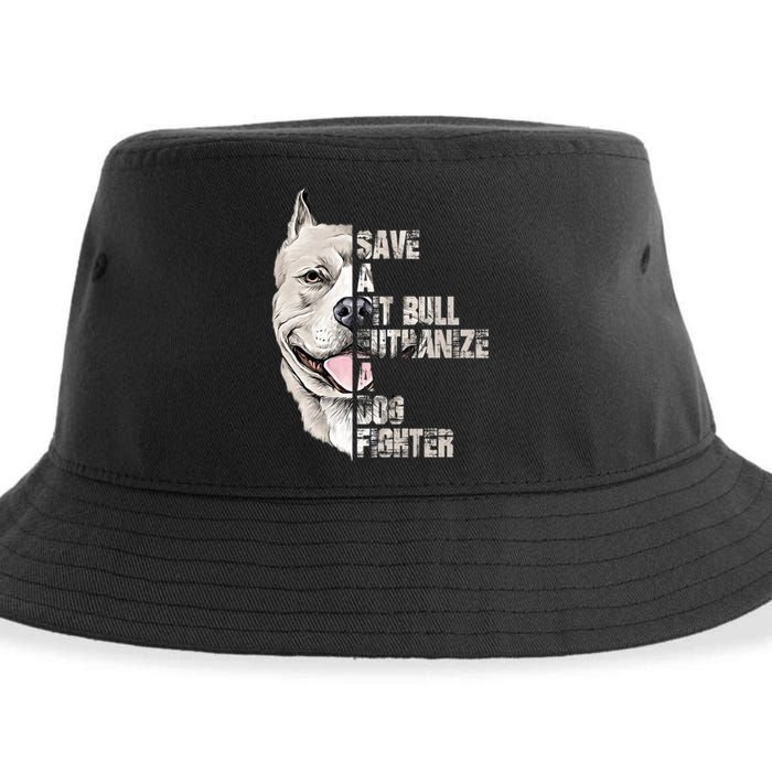 Save A Pitbull Euthanize A Dog Fighter Shirts Dogs Lover Gift Sustainable Bucket Hat