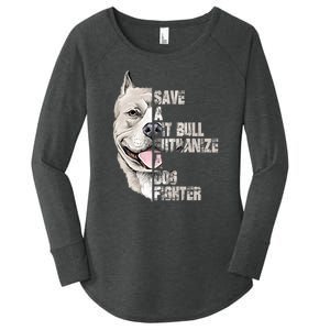 Save A Pitbull Euthanize A Dog Fighter Shirts Dogs Lover Gift Women's Perfect Tri Tunic Long Sleeve Shirt