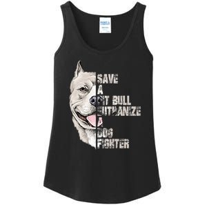 Save A Pitbull Euthanize A Dog Fighter Shirts Dogs Lover Gift Ladies Essential Tank