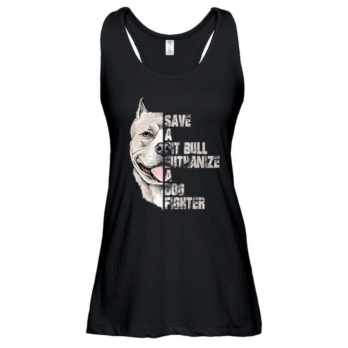 Save A Pitbull Euthanize A Dog Fighter Shirts Dogs Lover Gift Ladies Essential Flowy Tank