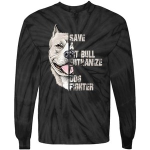 Save A Pitbull Euthanize A Dog Fighter Shirts Dogs Lover Gift Tie-Dye Long Sleeve Shirt