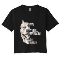 Save A Pitbull Euthanize A Dog Fighter Shirts Dogs Lover Gift Women's Crop Top Tee