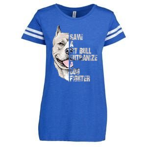 Save A Pitbull Euthanize A Dog Fighter Shirts Dogs Lover Gift Enza Ladies Jersey Football T-Shirt