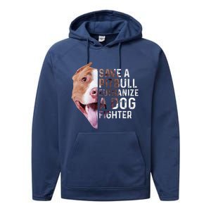 Save A Pitbull Euthanize A Dog Fighter Lover Dog Performance Fleece Hoodie