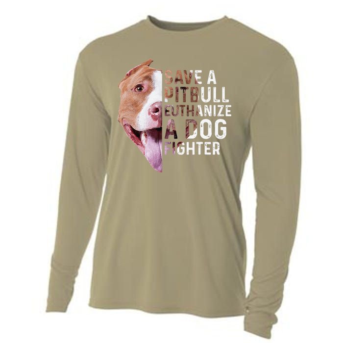 Save A Pitbull Euthanize A Dog Fighter Lover Dog Cooling Performance Long Sleeve Crew