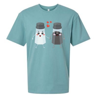 Salt And Pepper Shaker Couple Gift For Chefs And Cooks Sueded Cloud Jersey T-Shirt