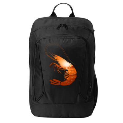 Shrimp And Prawn Lovers Silhouette Earth Day And Ocean Week Cool Gift City Backpack