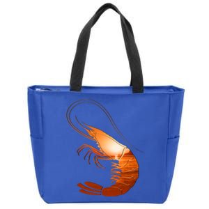 Shrimp And Prawn Lovers Silhouette Earth Day And Ocean Week Cool Gift Zip Tote Bag