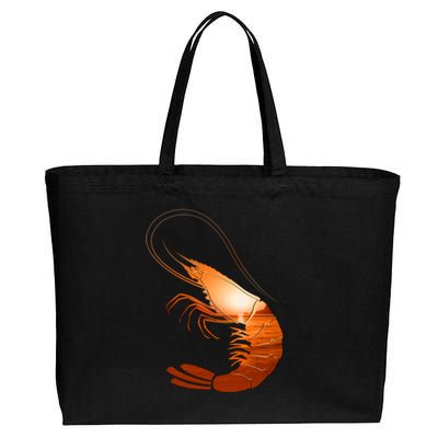 Shrimp And Prawn Lovers Silhouette Earth Day And Ocean Week Cool Gift Cotton Canvas Jumbo Tote