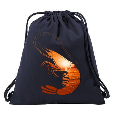 Shrimp And Prawn Lovers Silhouette Earth Day And Ocean Week Cool Gift Drawstring Bag