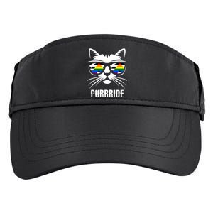 Straight Ally Pride Flag Cat Purrride Funny Straight Ally Gift Adult Drive Performance Visor