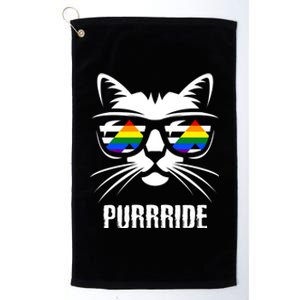 Straight Ally Pride Flag Cat Purrride Funny Straight Ally Gift Platinum Collection Golf Towel