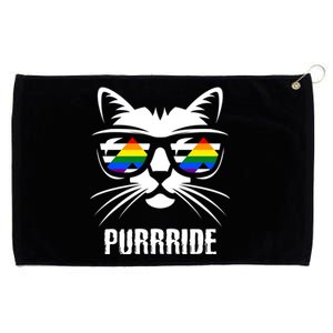 Straight Ally Pride Flag Cat Purrride Funny Straight Ally Gift Grommeted Golf Towel