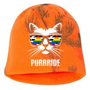 Straight Ally Pride Flag Cat Purrride Funny Straight Ally Gift Kati - Camo Knit Beanie