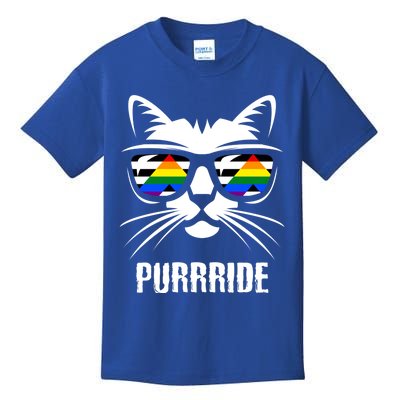 Straight Ally Pride Flag Cat Purrride Funny Straight Ally Gift Kids T-Shirt