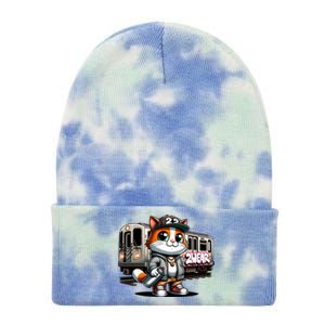 Spray And Purr: The Graffiti CatS Masterpiece Tie Dye 12in Knit Beanie