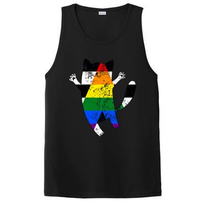 Straight Ally Pride Flag Funny Cat Straight Ally Gift PosiCharge Competitor Tank