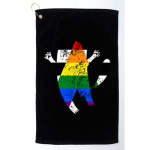 Straight Ally Pride Flag Funny Cat Straight Ally Gift Platinum Collection Golf Towel