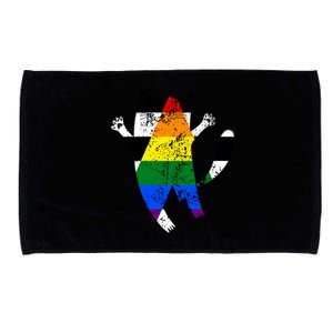 Straight Ally Pride Flag Funny Cat Straight Ally Gift Microfiber Hand Towel