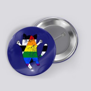 Straight Ally Pride Flag Funny Cat Straight Ally Gift Button