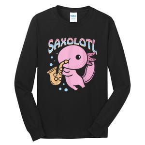 Saxolotl Axolotl Playing Saxophone Tall Long Sleeve T-Shirt