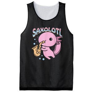 Saxolotl Axolotl Playing Saxophone Mesh Reversible Basketball Jersey Tank