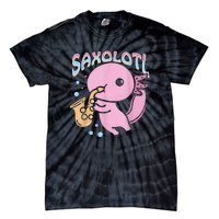 Saxolotl Axolotl Playing Saxophone Tie-Dye T-Shirt