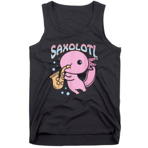 Saxolotl Axolotl Playing Saxophone Tank Top