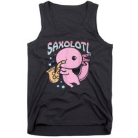 Saxolotl Axolotl Playing Saxophone Tank Top