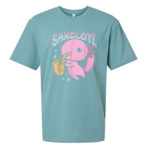 Saxolotl Axolotl Playing Saxophone Sueded Cloud Jersey T-Shirt