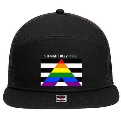 Straight Ally Pride Flag For Any Proud Heterosexual Ally 7 Panel Mesh Trucker Snapback Hat