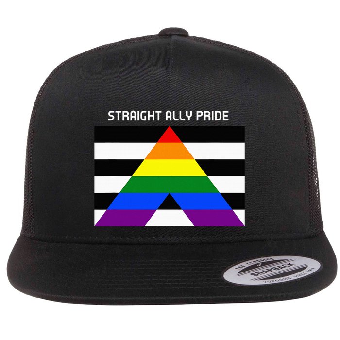 Straight Ally Pride Flag For Any Proud Heterosexual Ally Flat Bill Trucker Hat
