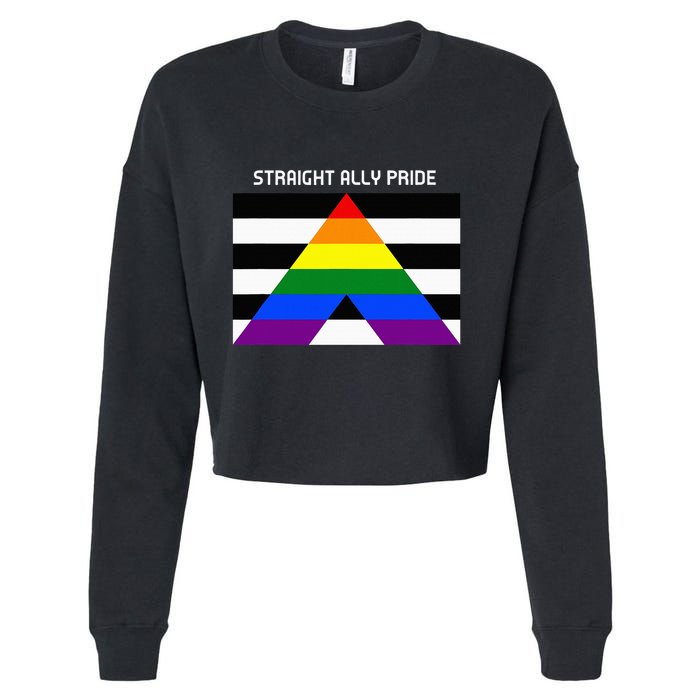 Straight Ally Pride Flag For Any Proud Heterosexual Ally Cropped Pullover Crew
