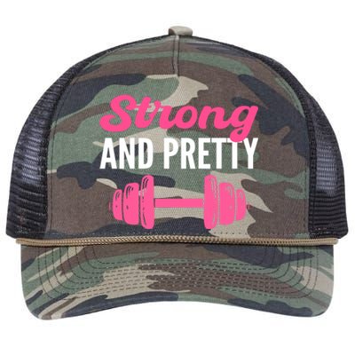 Strong And Pretty Fitness Coach Meaningful Gift Retro Rope Trucker Hat Cap