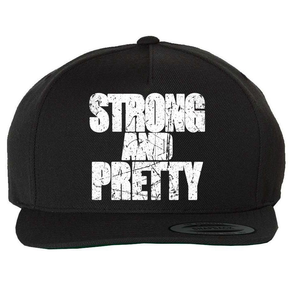 Strong And Pretty Fitness Gym Workout Weights Weightlifting Gift Wool Snapback Cap