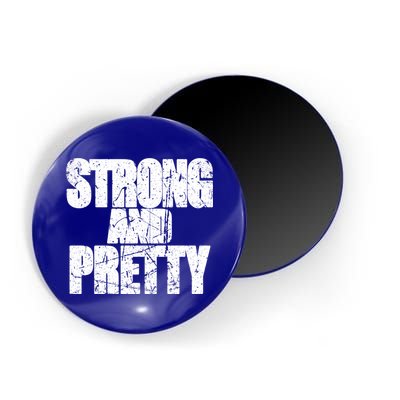 Strong And Pretty Fitness Gym Workout Weights Weightlifting Gift Magnet