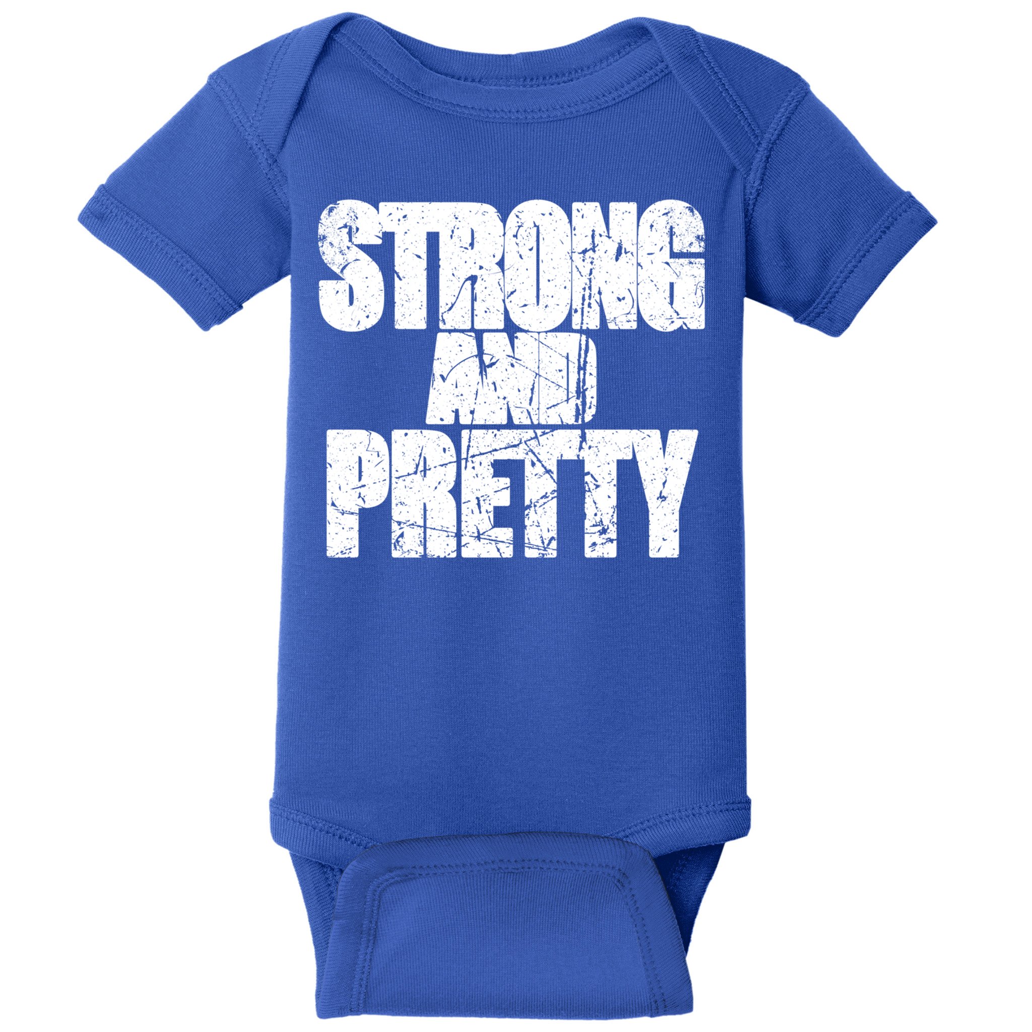 Strong And Pretty Fitness Gym Workout Weights Weightlifting Gift Baby Bodysuit