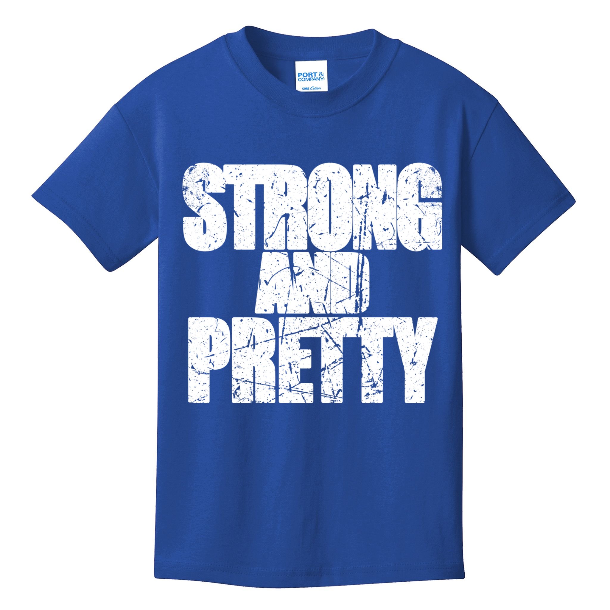 Strong And Pretty Fitness Gym Workout Weights Weightlifting Gift Kids T-Shirt