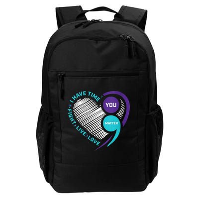 Suicide Awareness Prevention Heart Semi Colon You Matter Backpack