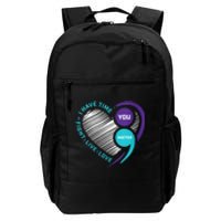 Suicide Awareness Prevention Heart Semi Colon You Matter Daily Commute Backpack