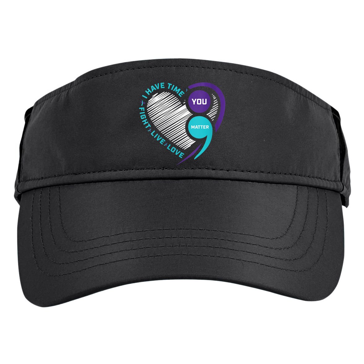 Suicide Awareness Prevention Heart Semi Colon You Matter Adult Drive Performance Visor