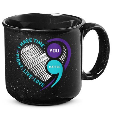 Suicide Awareness Prevention Heart Semi Colon You Matter 15oz Campfire Ceramic Mug