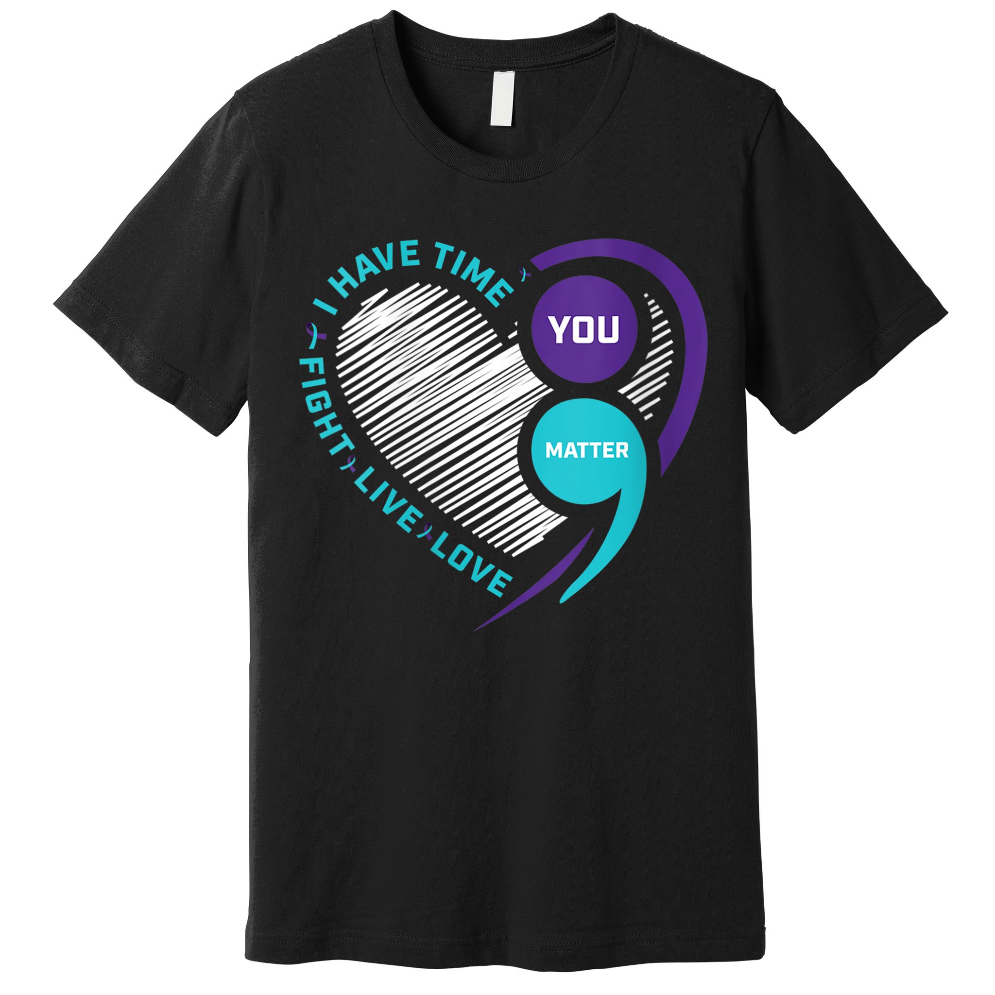 Suicide Awareness Prevention Heart Semi Colon You Matter Premium T-Shirt