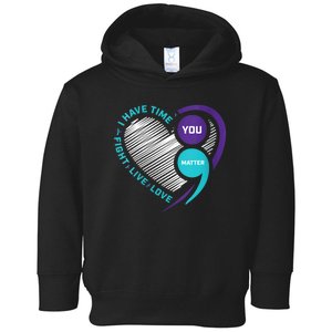 Suicide Awareness Prevention Heart Semi Colon You Matter Toddler Hoodie