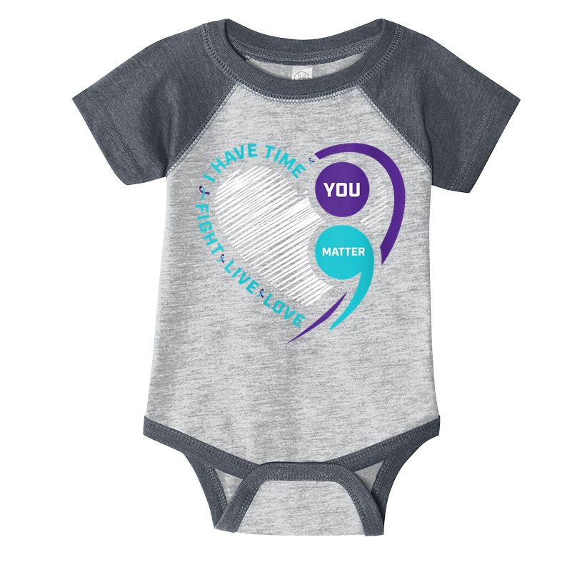 Suicide Awareness Prevention Heart Semi Colon You Matter Infant Baby Jersey Bodysuit
