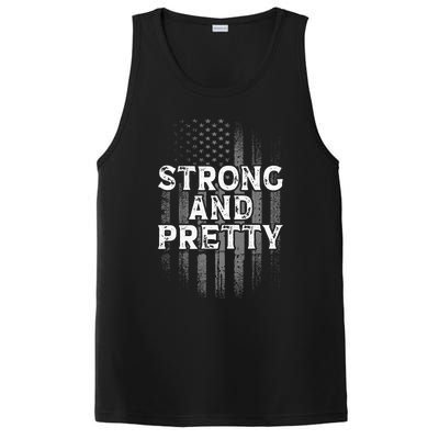 Strong And Pretty Flag Cute Gift Gym Workout Gift PosiCharge Competitor Tank