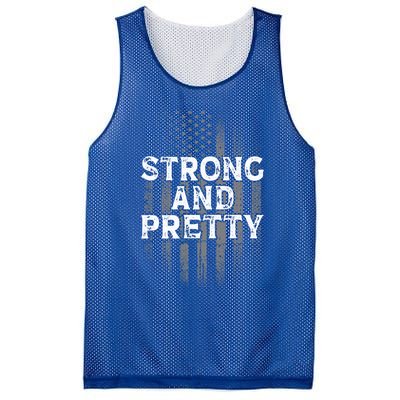 Strong And Pretty Flag Cute Gift Gym Workout Gift Mesh Reversible Basketball Jersey Tank