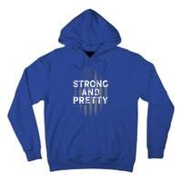 Strong And Pretty Flag Cute Gift Gym Workout Gift Tall Hoodie