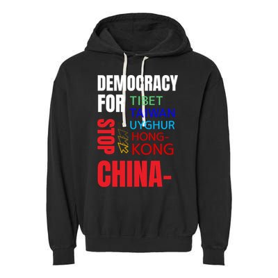 Support And Protest For Taiwan Democracy And Independence Great Gift Garment-Dyed Fleece Hoodie