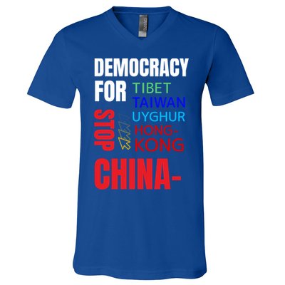 Support And Protest For Taiwan Democracy And Independence Great Gift V-Neck T-Shirt